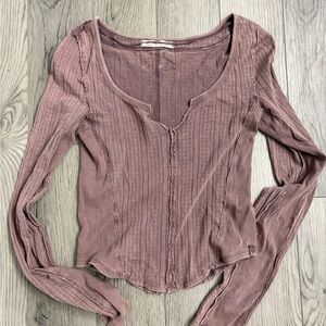 We The Free Mauve Long Sleeve Top